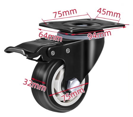 Bánh xe đẩy hàng có khóa cao 105