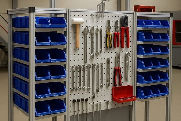Thiết kế kệ để đồ nghề bằng nhôm định hình.