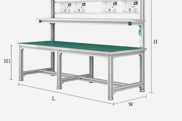 Bàn thao tác lắp ráp linh kiện khung nhôm định hình – Giải pháp tối ưu cho xưởng sản xuất