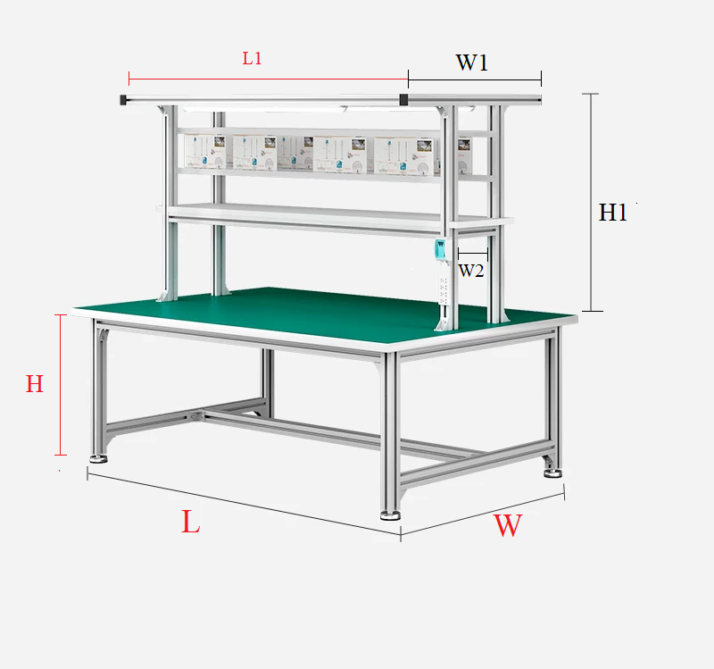 Bàn thao tác có kệ đôi 