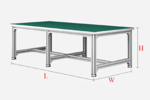 Bàn thao tác chịu lực nặng khung nhôm định hình – Giải pháp bền bỉ cho xưởng công nghiệp