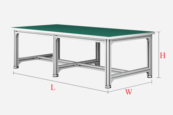 Bàn thao tác chịu lực nặng khung nhôm định hình – Giải pháp bền bỉ cho xưởng công nghiệp