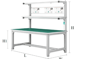 Bàn làm việc có kệ khung nhôm định hình – Tăng không gian lưu trữ, gọn gàng hơn mỗi ngày