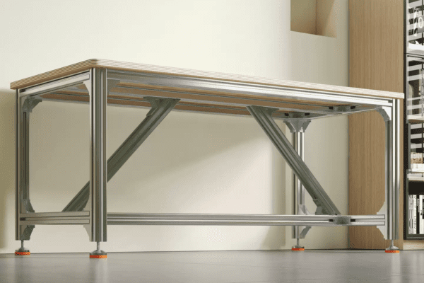 Bàn Làm Việc Khung Nhôm Định Hình – Tùy Chỉnh Kích Thước Theo Yêu Cầu