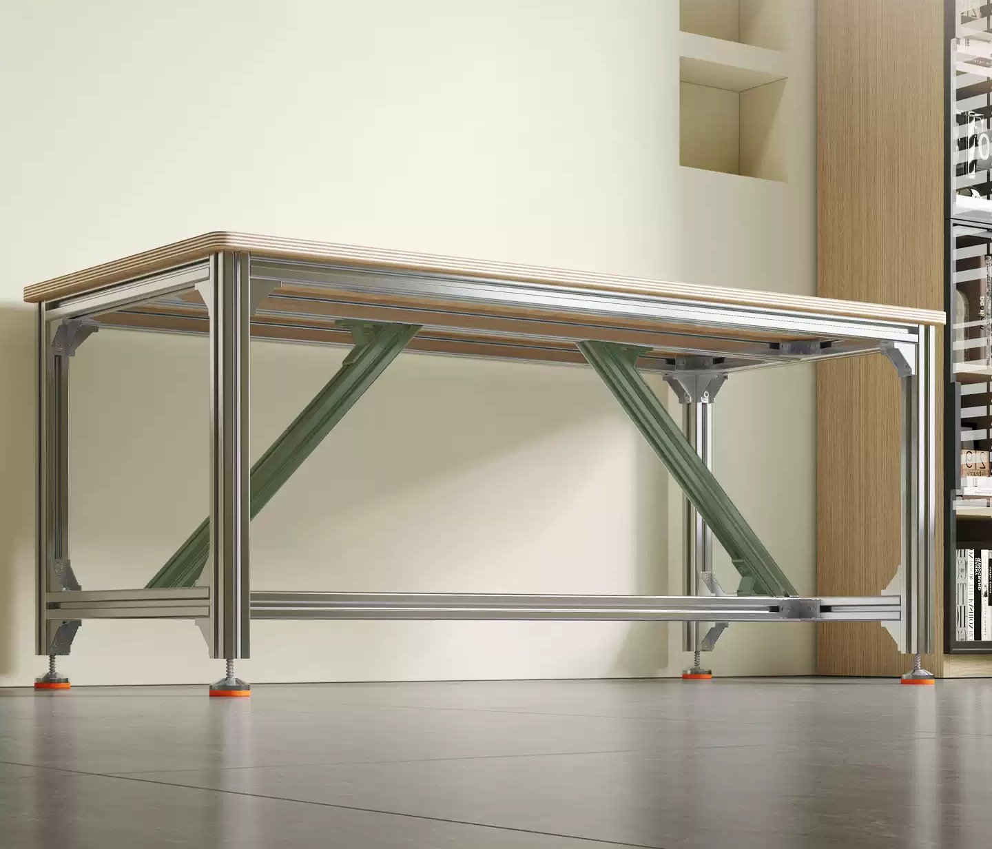 Bàn Làm Việc Khung Nhôm Định Hình – Tùy Chỉnh Kích Thước Theo Yêu Cầu