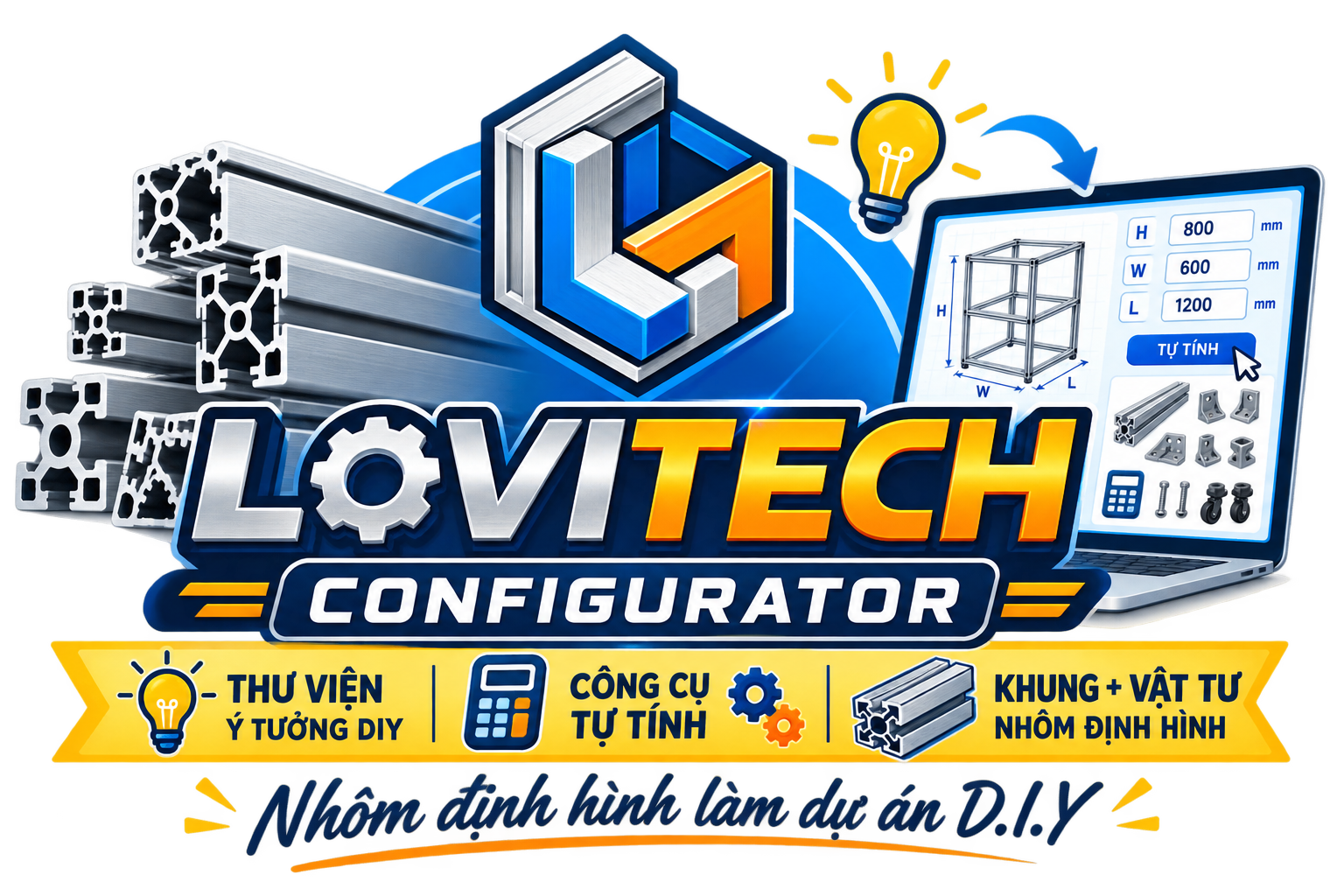 LOVITECH CONFIGURATOR – Công cụ tự tính khung nhôm DIY theo kích thước