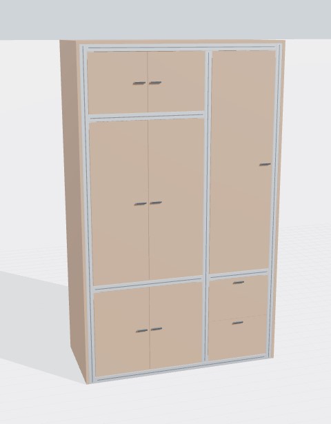 Tủ đồ kkhung nhôm định hình LVBTB03